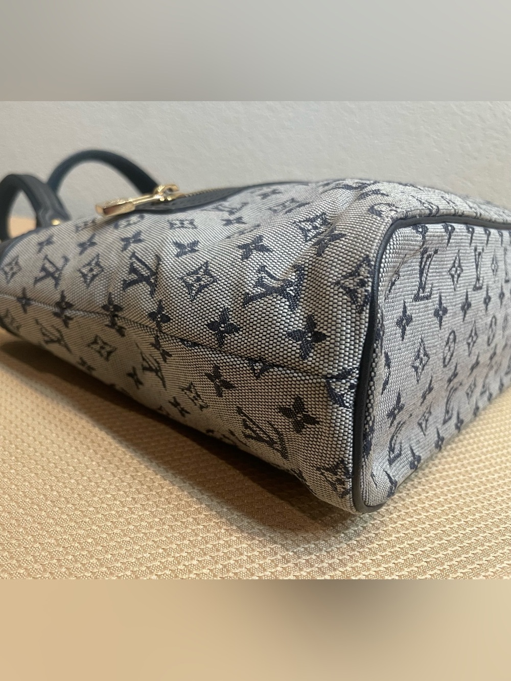 Louis Vuitton Lucille PM Bleu Monogram Mini Canvas Tote Bag France Vintage - Picture 6 of 16